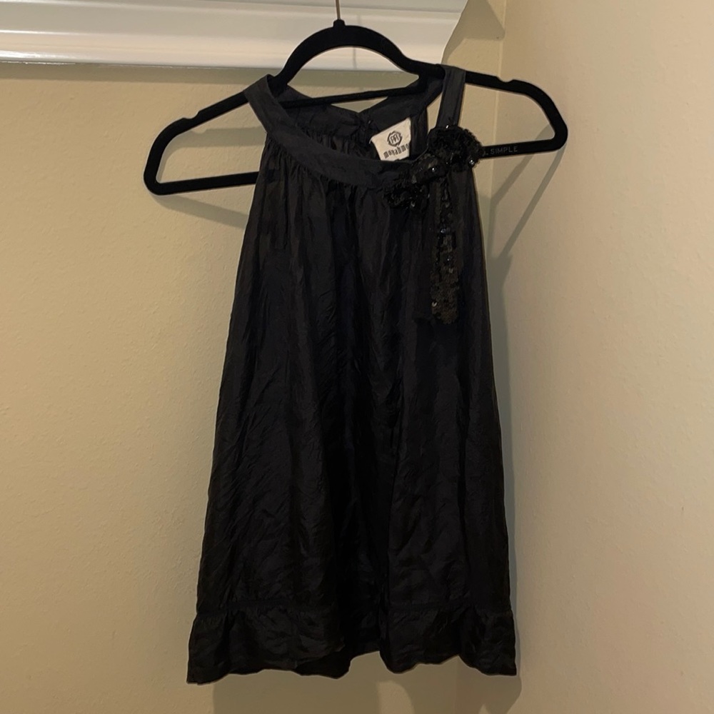 Monahmour Black Sequin top M